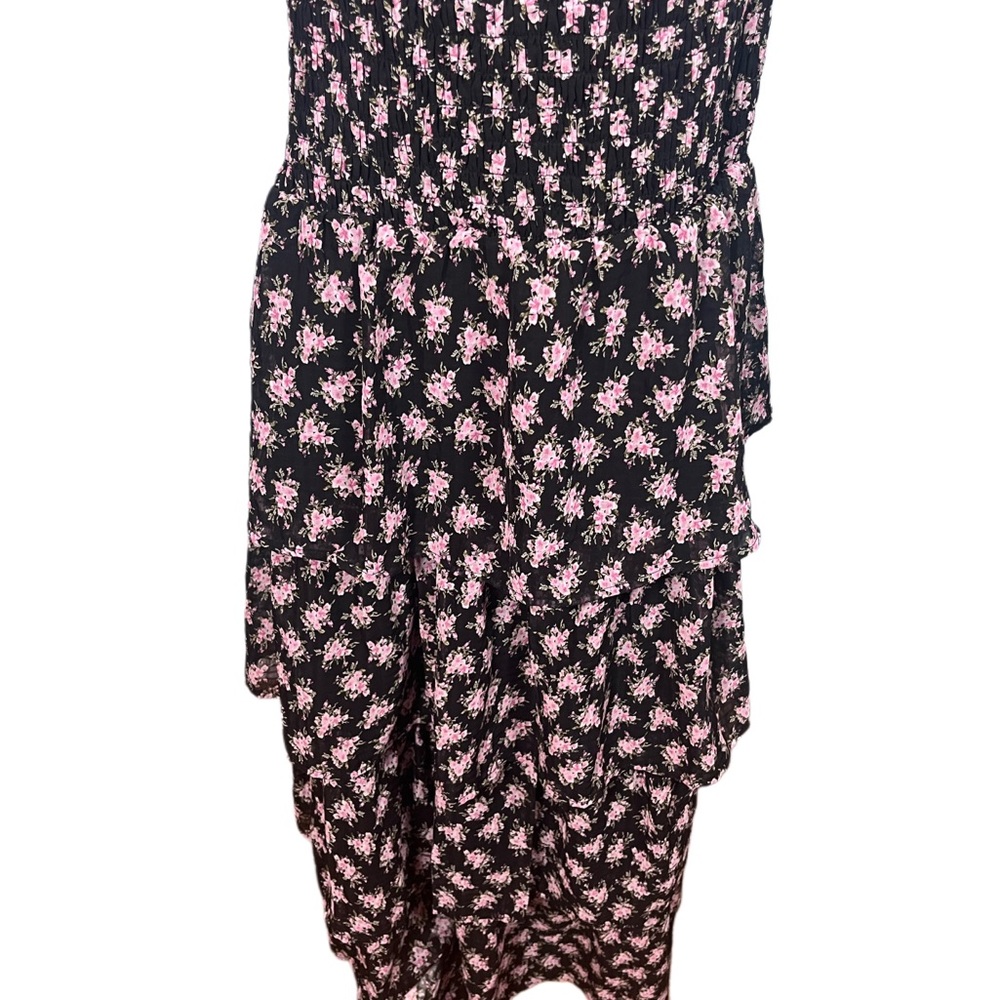 NWT And Now This Black and Pink Floral Midi Dress With‎ Ruffle Skirt Size 3XL - Picture 4 of 8